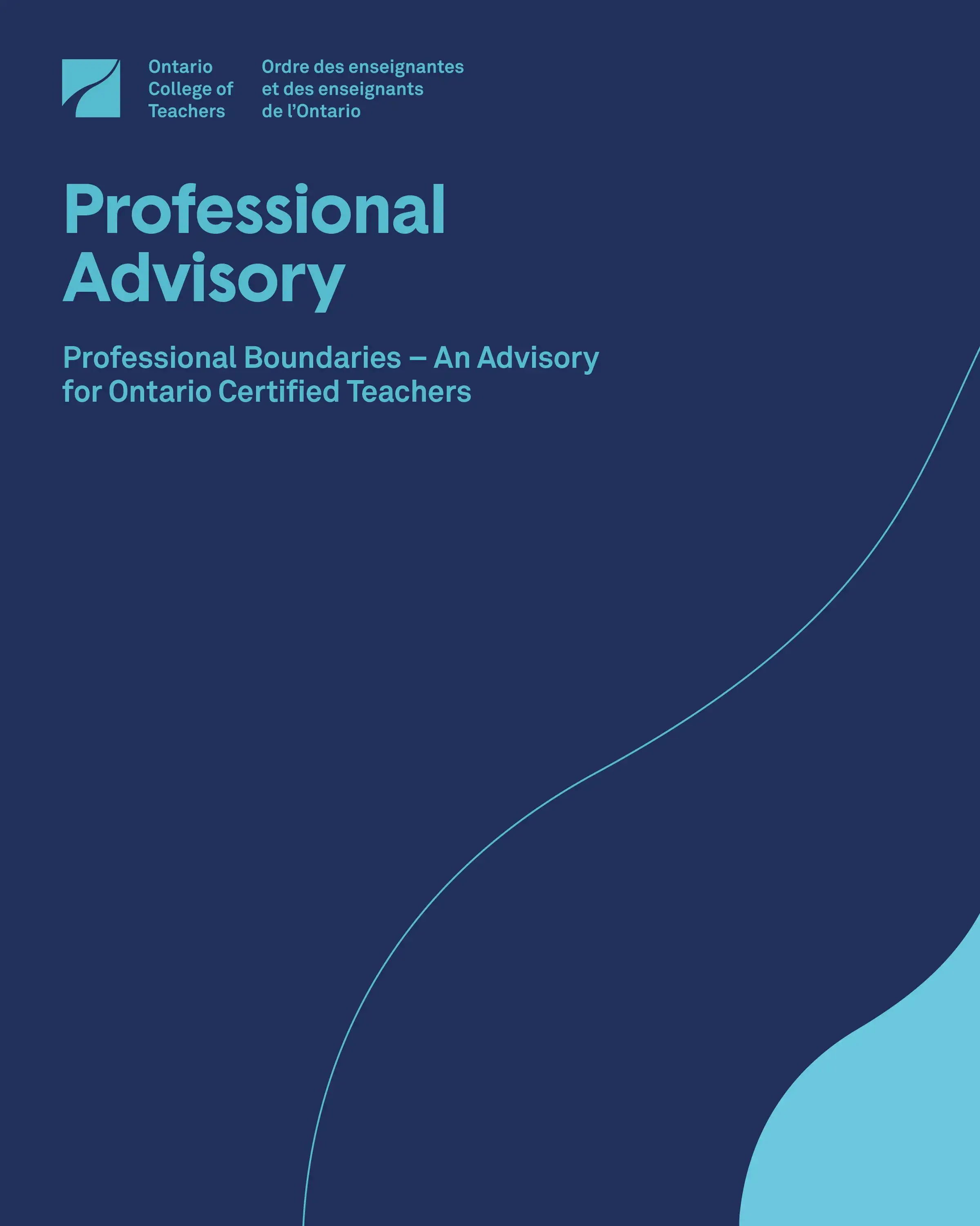 Professional Boundaries Professional Advisory cover